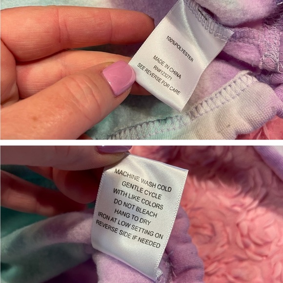 Tie-dye cropped hoodie with drawstring - Picture 8 of 14